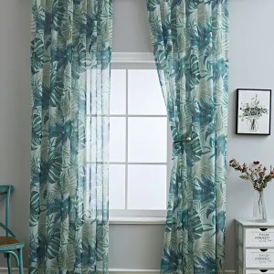 Leaf Print Single Panel Curtain Multicolor