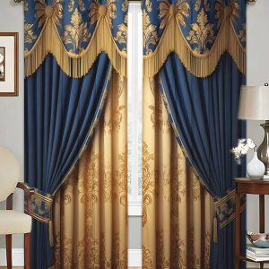 Luxurious 2-Piece European Patterned Curtain Panels - Thermal Insulated Twill Weave, Light-Filtering Design For Bedrooms, Living Rooms, And Offices - Stylish, Energy-Saving, All-Season Decor Multicolor