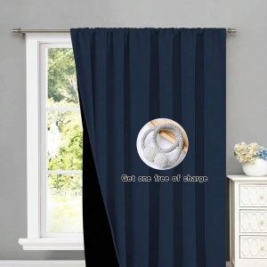 1pc 100% Blackout & Heat Insulation Curtain For Room, Bedroom, Living Room Or Outdoor Gazebo, 100% Light-Blocking Royal Blue