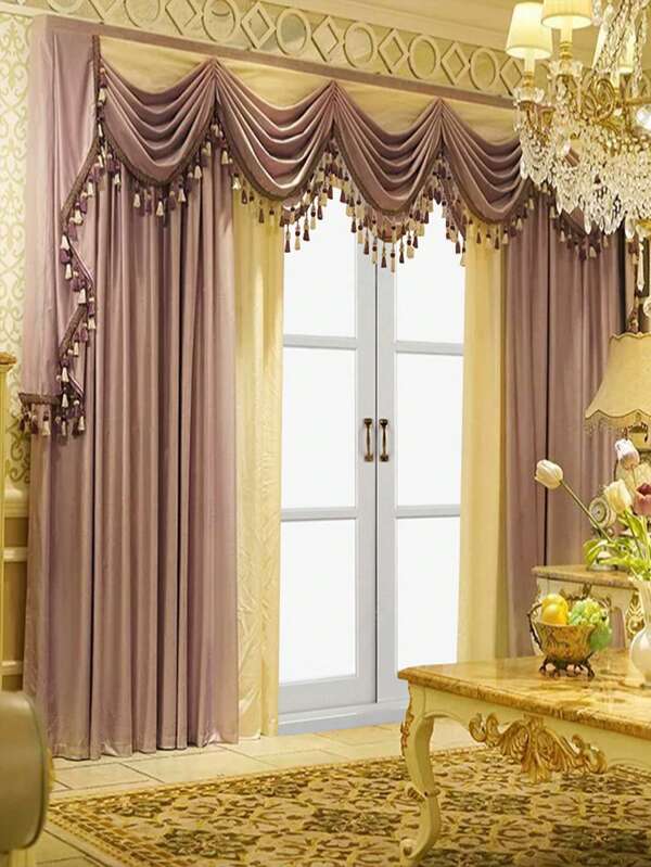 2panels Light Luxury Simplified European Color Blocked Curtains For Living Room, Bedroom Thickened Velvet Curtains Finished Without Curtain Head Multicolor
