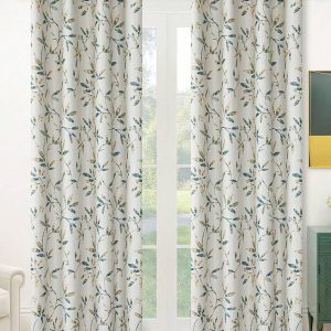 1pc Colorful Leaves Printed Sheer Curtain For Bedroom And Living Room Multicolor