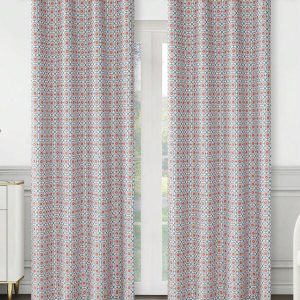 1pc Digital Printed Fair Isle Style Blackout Curtain For Bedroom Or Balcony Multicolor